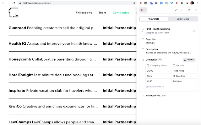 Screenshot 1 of Clay for Chrome