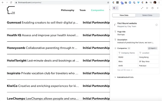 Screenshot 1 of Clay for Chrome