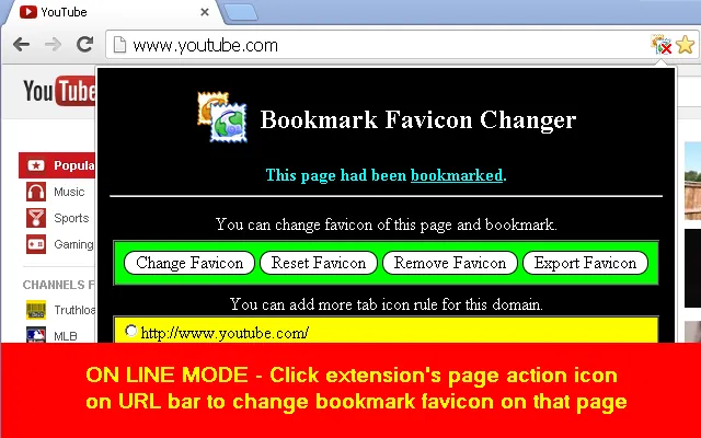 Screenshot 1 of Bookmark Favicon Changer
