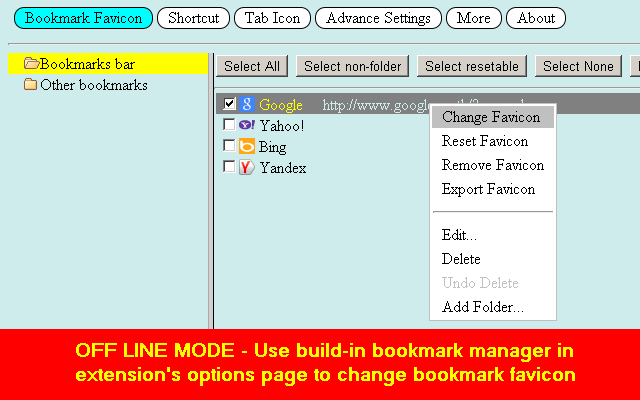 Screenshot 2 of Bookmark Favicon Changer