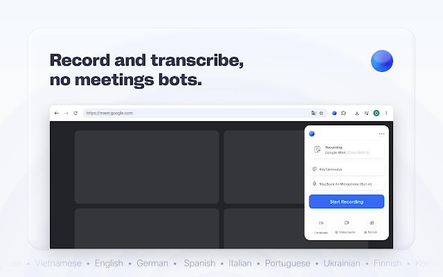 Screenshot 1 of Bluedot: AI notetaker & Meeting Recorder