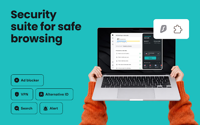Screenshot 1 of Surfshark Chrome VPN extension — fast, private, and free to start