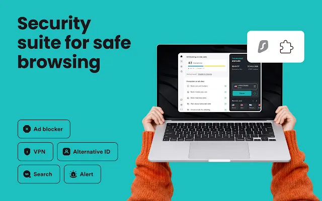 Screenshot 1 of Surfshark Chrome VPN extension — fast, private, and free to start