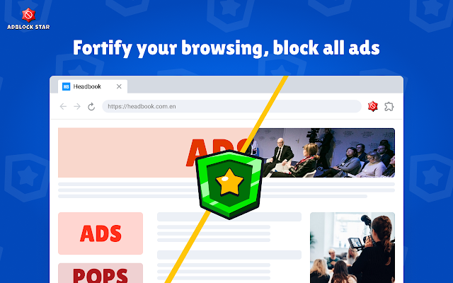 Screenshot 1 of Adblock Star - Browse ad-free and safe