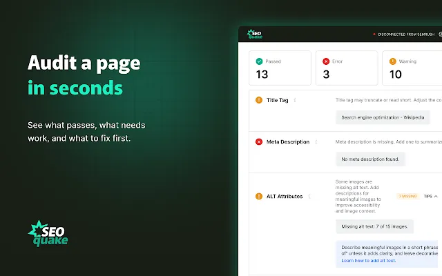 Screenshot 1 of SEOquake: On-Page SEO Checker