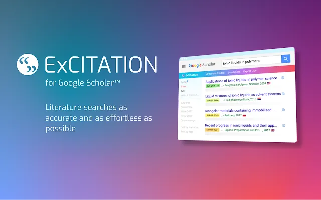 Screenshot 1 of ExCITATION – Journal Ranking & Impact Factor for Google Scholar™