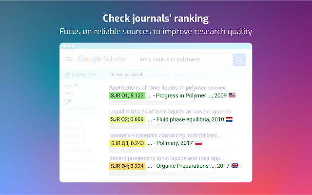 Screenshot 2 of ExCITATION – Journal Ranking & Impact Factor for Google Scholar™