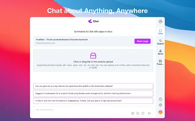 Screenshot 1 of TinaMind - The most powerful AI Assistant!