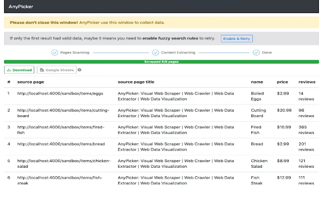 Screenshot 2 of AnyPicker - A.I. powered No Code Web Scraper
