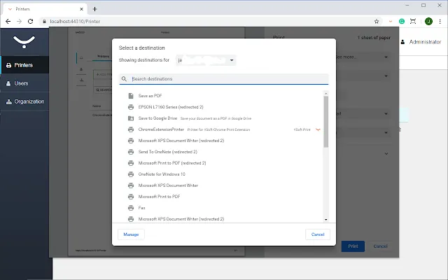 Screenshot 2 of YSoft SAFEQ Chrome Print