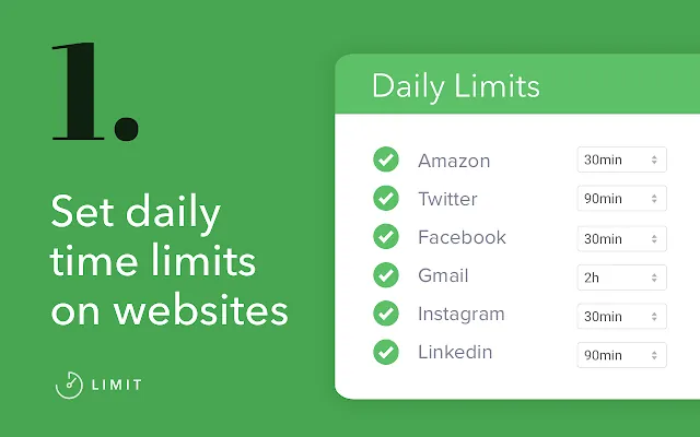 Screenshot 1 of Limit - Set Limits for Distracting Sites