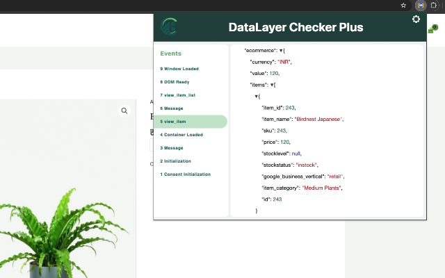 Screenshot 1 of DataLayer Checker Plus