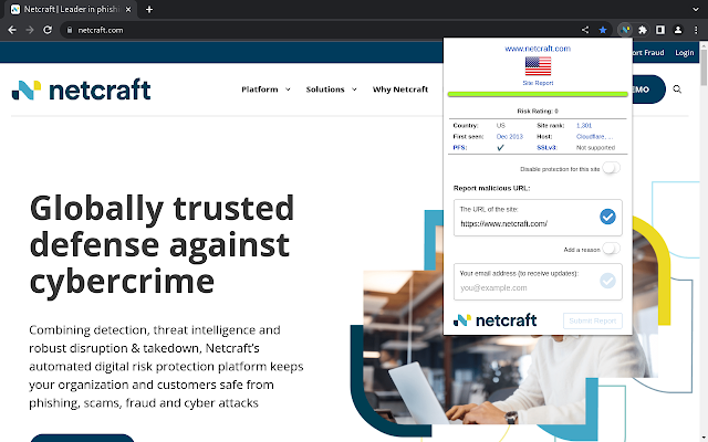 Screenshot 1 of Netcraft Extension