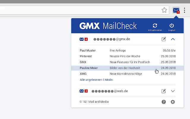 Screenshot 2 of GMX MailCheck