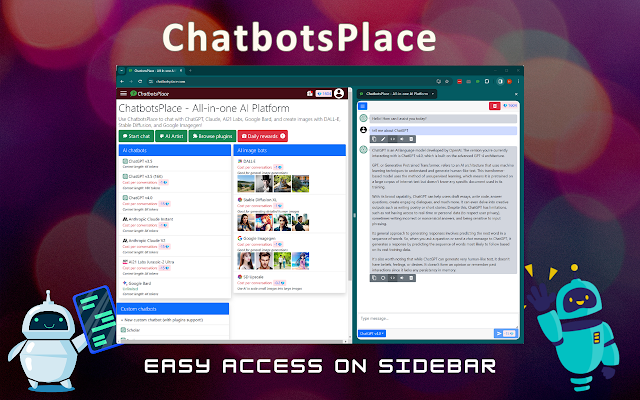 Screenshot 2 of ChatbotsPlace: All-in-One AI Sidebar (ChatGPT, Claude & Gemini)
