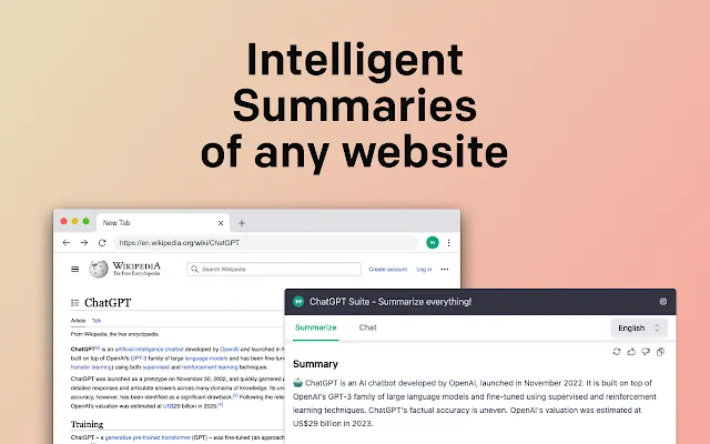 Screenshot 1 of ChatGPT Summarize
