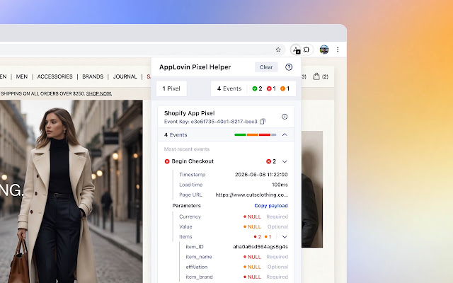 Screenshot 1 of AppLovin Pixel Helper