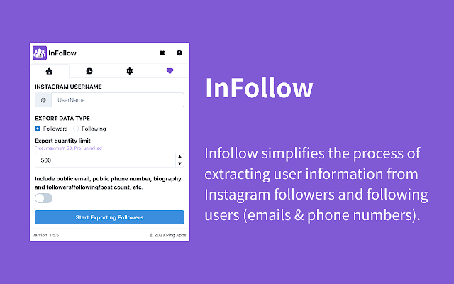 Screenshot 2 of InFollow - Follower, Following Export Tool