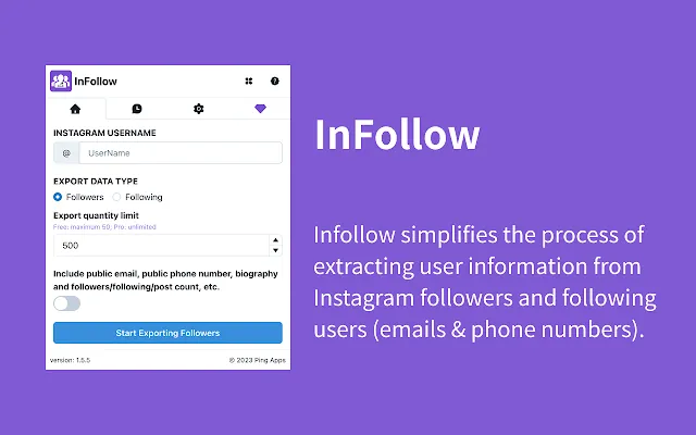 Screenshot 2 of InFollow - Follower, Following Export Tool