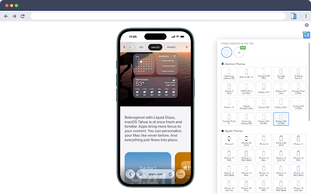 Screenshot 1 of Mobile simulator - responsive testing tool
