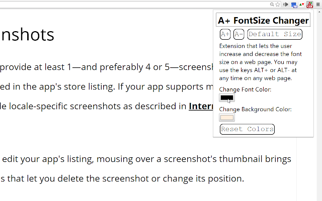 Screenshot 1 of A+ FontSize Changer