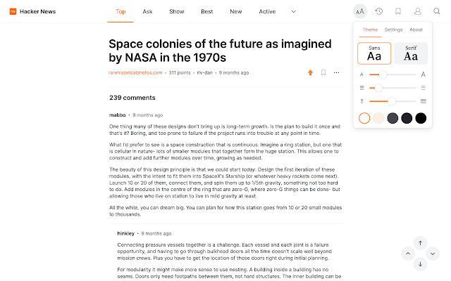 Screenshot 1 of Modern for Hacker News