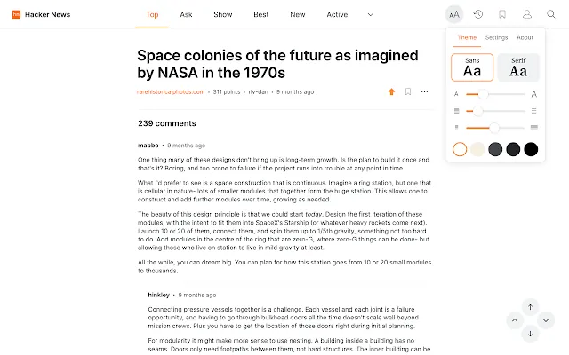 Screenshot 1 of Modern for Hacker News