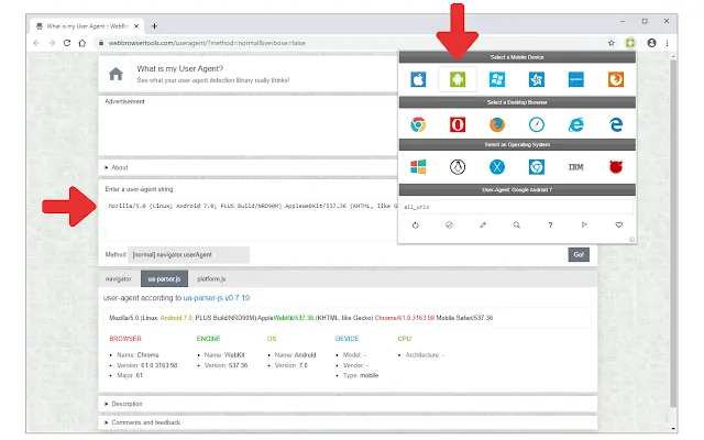 Screenshot 2 of User-Agent Switcher