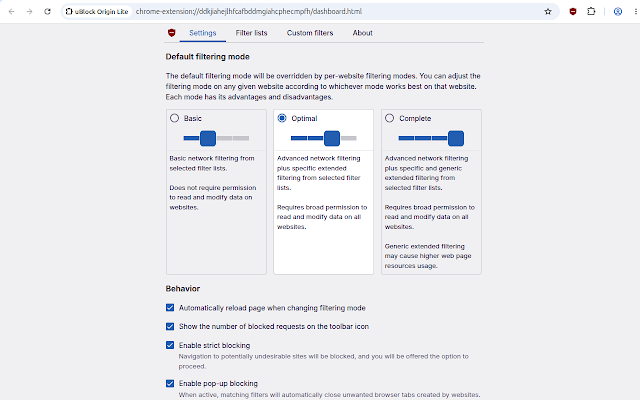 Screenshot 2 of uBlock Origin Lite