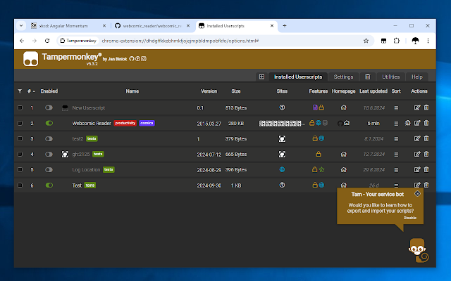 Screenshot 2 of Tampermonkey