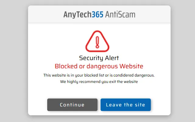 Screenshot 2 of AnyTech365 AntiScam SafeBrowse