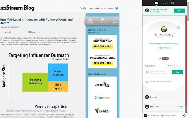 Screenshot 1 of BuzzStream Buzzmarker