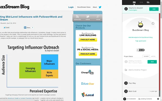Screenshot 1 of BuzzStream Buzzmarker