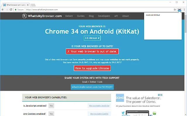 Screenshot 2 of User-Agent Switcher for Chrome
