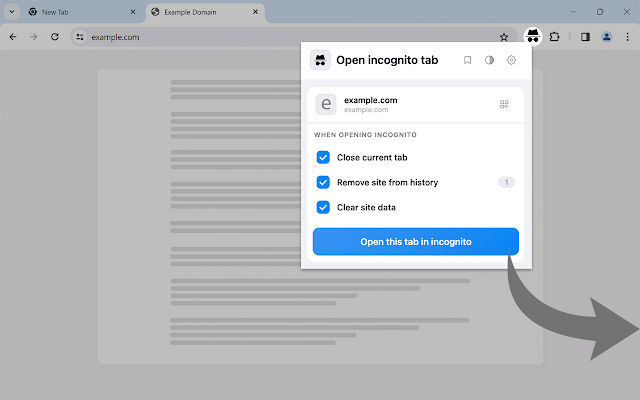 Screenshot 1 of Open incognito tab