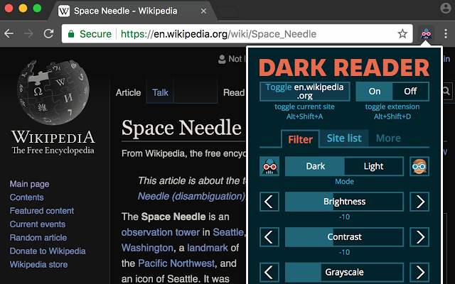 Screenshot 1 of Dark Reader