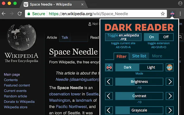 Screenshot 1 of Dark Reader
