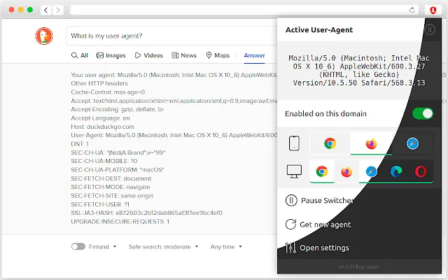 Screenshot 1 of Random User-Agent (Switcher)