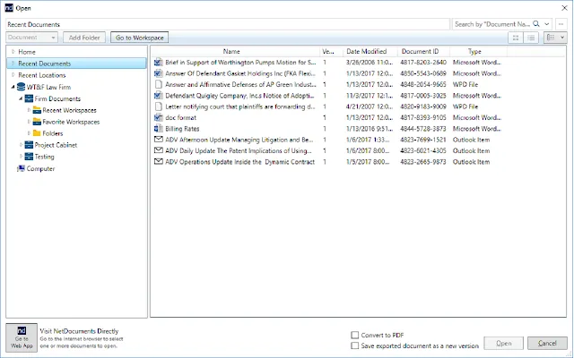 Screenshot 1 of NetDocuments