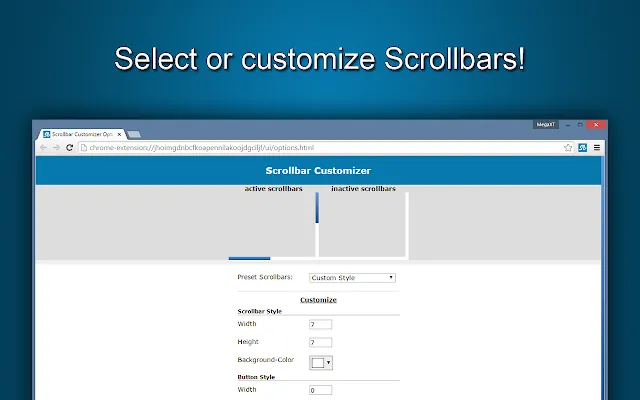 Screenshot 2 of Scrollbar Customizer