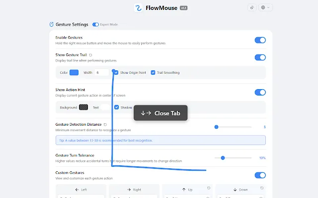 Screenshot 1 of FlowMouse - Mouse Gestures