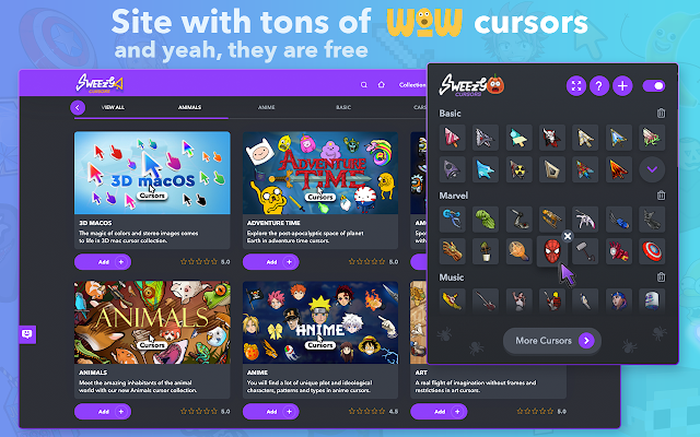 Screenshot 2 of Sweezy Cursors ★ Custom Cursor for Chrome™