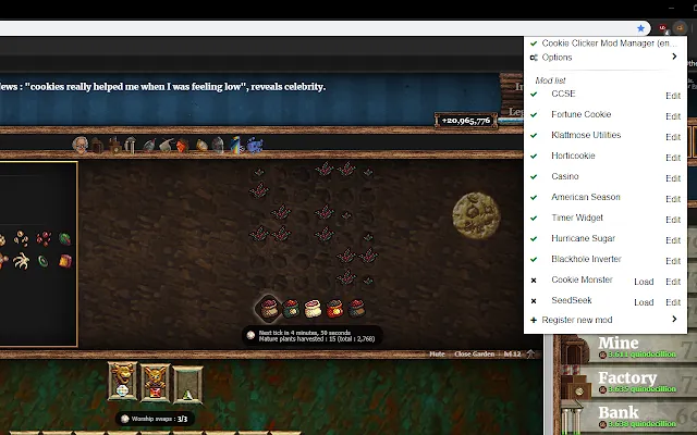 Screenshot 1 of Cookie Clicker Mod Manager