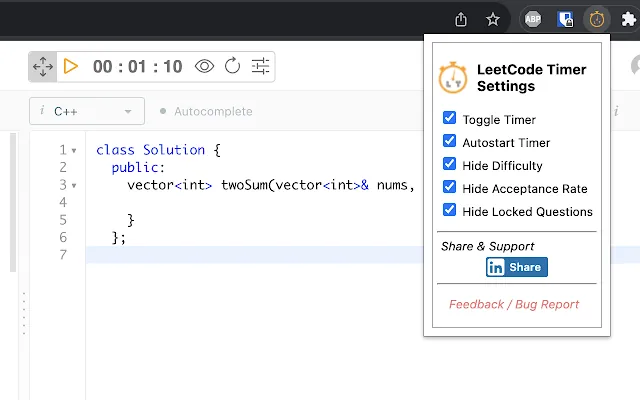 Screenshot 1 of LeetCode Timer
