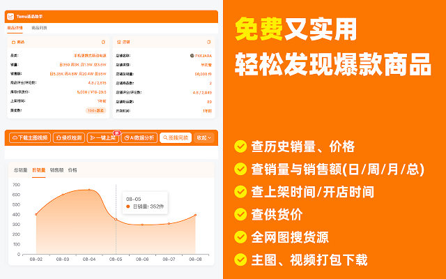Screenshot 1 of Temu选品助手 - 免费Temu选品与数据分析