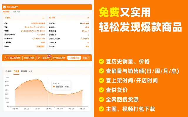 Screenshot 1 of Temu选品助手 - 免费Temu选品与数据分析
