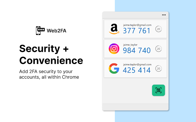 Screenshot 1 of Web2FA - Authenticator