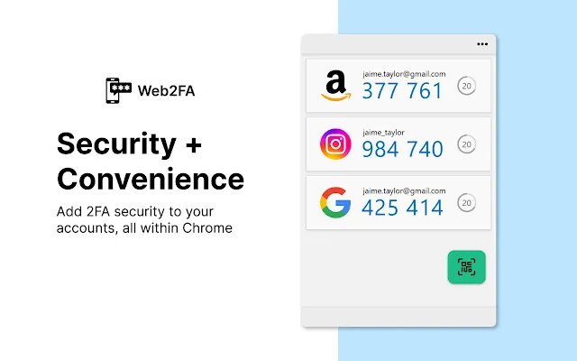 Screenshot 1 of Web2FA - Authenticator
