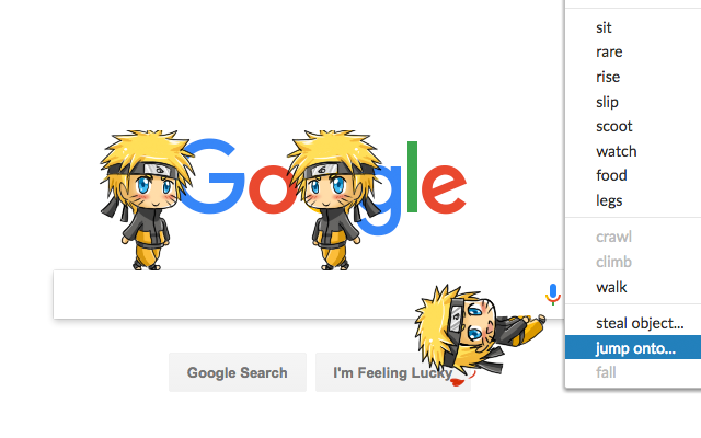 Screenshot 1 of Shimeji Browser Extension