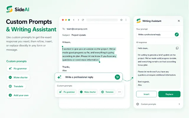 Screenshot 2 of SideAI: AI Sidebar For ChatGPT - Free Access